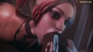 Big Ass 3D Harley Quinn Loves Destroying her Pussy in Threesome - 3D HMV