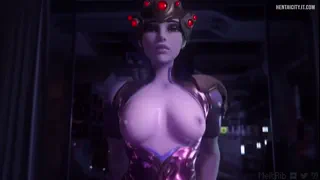 [Overwatch] Sexy Widowmaker Sitting on Huge Cock Gets Creampie 3D