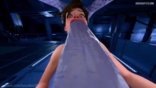 [Overwatch] Tracer Swallowed Widowmaker Futa Cock 3D [Succubus3D]