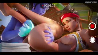 D.va struck gold (Widowmaker, Tracer)