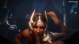 Symmetra stealing mercys duo -blowjob 3d