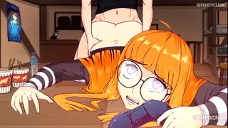 Persona 5 HeartSwitch - Big ass gamer girl rough sex while playing VR game - cartoon porn