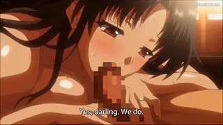 Blowjob and Handjob from horny wife [Tsumamigui 3 The Animation]