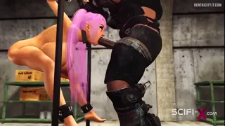 Military Soldier gets bound college girl in secret base