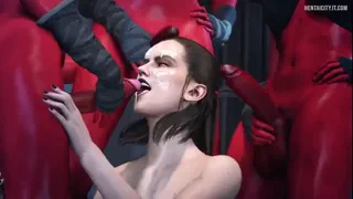 Star Wars: The Sith Awakens - Rey is gangbanged by Red futanari