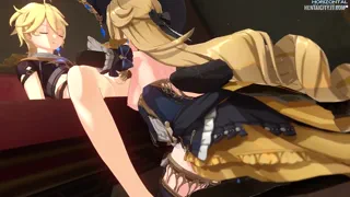 Navia lovingly between his legs~ (Horizontalslope)