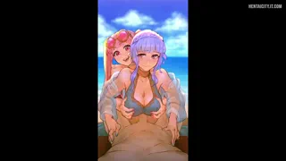 I want to make a cute, inexperienced girl pleasure a random stranger at the beach~