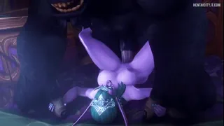 "H-Hold on...! You're being... too... r-rough! Mmmph!" (Noname55)