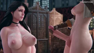 Yennefer getting covered by Ciri (Meis3d)