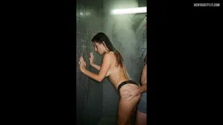 Helping Step sister wash her back