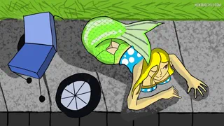 Art for a mermaid x vampire Yuri VN I'm working on