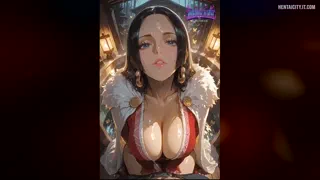 Your shivering skin glistens, reflecting the heat of my gaze - Boa Hancock, One Piece