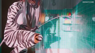 Zebra futa cums in the bathroom (Thinecrawler)