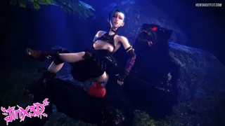 Jinx is getting fucked by a werewolf (Twistedravenart)