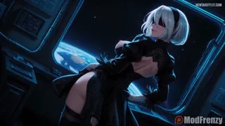 2B Dancing at the Space Station [Music]