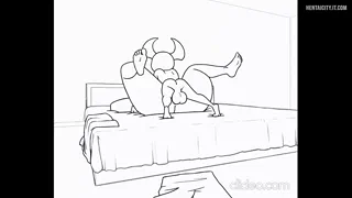 The spell went awry and you end up stuck with this constantly horny demon, the only way to get him to leave you alone is to beat him at contests. But if you lose