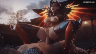 The heal slut Mercy on your team was so impressed with your quintuple kill that she couldn't resist repaying you while the enemy team respawned