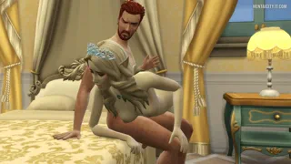 A human lord with his elvish wife [Sims 4]