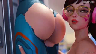 [Overwatch] D.Va Eats Juno's Pussy and Ass - Animation by (Cutegals)