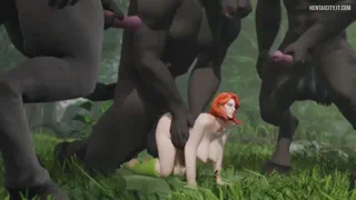 Windranger (Dota 2) getting dicked down by some Beast-Creeps after getting ambushed. 🍃🐴 Made by me in Blender