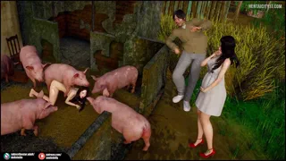 There's no stopping her from becoming a literal sex toy for pigs (Doll Studio)