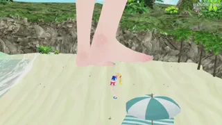 Girl gets squashed with Cartoon SFX