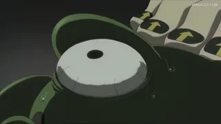 Medusa stepping on frog with cartoon sound effects