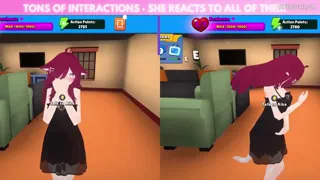 3D girlfriend Dating sim. Cook with her, hug her, kiss her, watch videos together, talk with her and she talks back, customize her