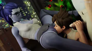 Lesbian Tracer licking Pussy  Widowmaker [overwatch]