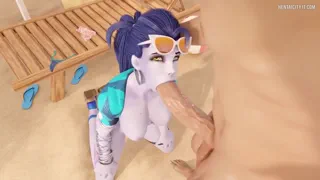 Widowmaker Hot Blowjob in 3D [Overwatch]