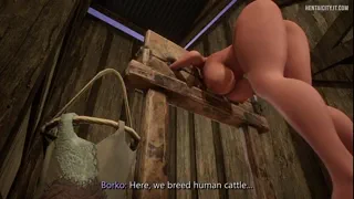 Human Cattle - Minotaur makes a busty sorceress his breeding sow Hentai 2D