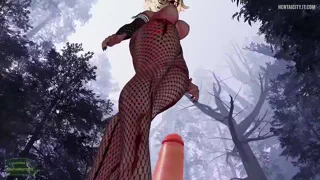 Silent Hill Nurse steps on your sinful body before giving you a footjob