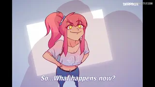 Pink Hair Waifu Dreams of Brutal Gangbang &amp; Cum Facials