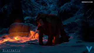 Lara found the perfect way to stay warm in the wilderness [Sinthetic]