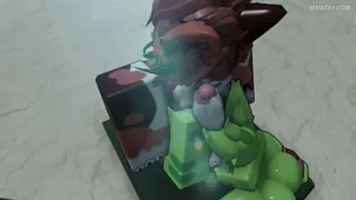 (M21) Gnarpy havin' fun with a hung cat~ :3