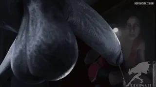 Imagen trying to hide from zombies and you run face first in to THIS (Regina3d)