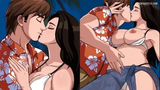 Give Mina, your co-bartender a little peck or go all the way with her