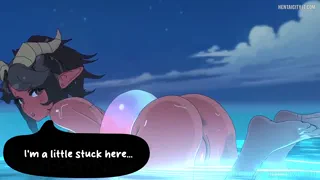 Stuck in a Pool Floatie (Azephynight/bbdouble) [Original Character]