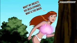 Gwen Tennyson Using Breast Expansion Magic (Ben 10 Alien Force) [Benjatoon]